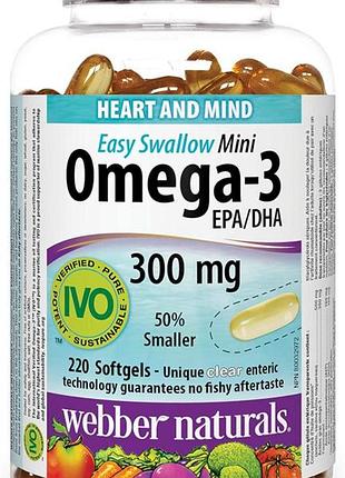 Спеціальний продукт webber naturals omega-3 mini 220 капсул (4384303458)