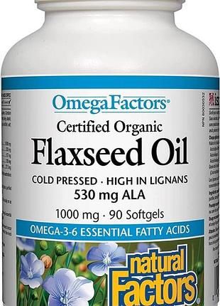 Natural factors omega factors flaxseed oil 1000 mg 90 капсул