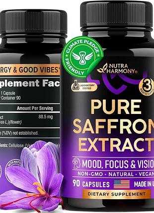 Натуральная добавка с шафраном для поддержания уровня энергии nutra harmony natural saffron 90 капсул