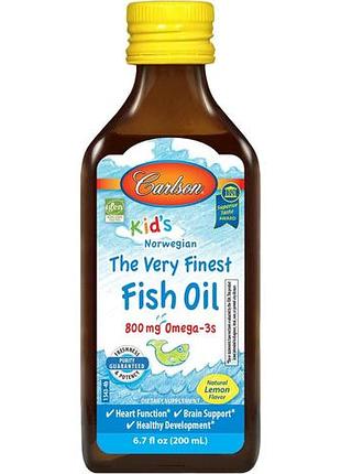 Норвежский рыбий жир для детей carlson kid's the very finest fish oil liquid 200 мл