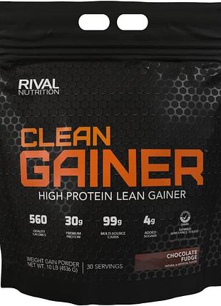 Високобілий преміум гейнер rival nutrition clean gainer 4536 г