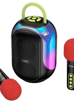 Портативна bluetooth-колонка hoco cool rgb ds68 з 2 мікрофонами, чорна