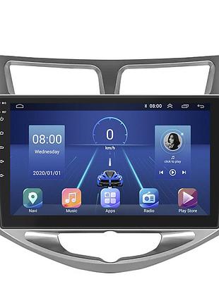 Штатная магнитола lesko для hyundai accent iv 2010-2017 экран 10" 6/128gb 4g wi-fi gps top хюндай