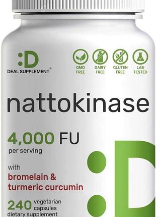 Наттокиназа премиум-класса deal supplement nattokinase 4,000 fu 240 капсул