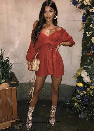 Терракотовое платье oh polly