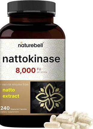 Фермент преміумкласу підтримання здоров'я серця naturebell nattorkinase 8,000 fu 240 капсул
