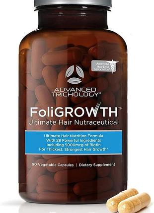 Премиум добавка для роста волос advanced trichology foligrowth 90 капсул