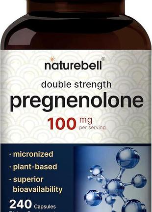 Домішка преміумкласу для здоров'я мозку та імунітету naturebell pregnenolone 100mg 240 капсул