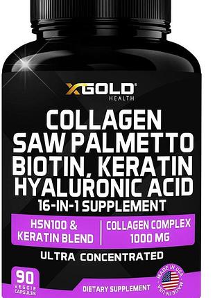 Косметическая добавка 16 в 1 x gold health collagen 90 капсул