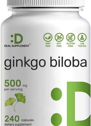Гінкго білоба преміумкласу сприяє роботі мозку deal supplement ginkgo biloba 500mg 240 капсул
