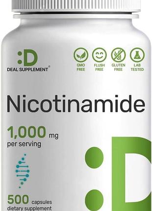 Витамин b3, никотинамид премиум-класса deal supplement vitamin b3 nicotinamide 500 капсул