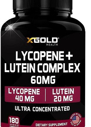 Улучшение состояния сосудов поддержка зрения x gold health lycopene + lutein 180 капсул
