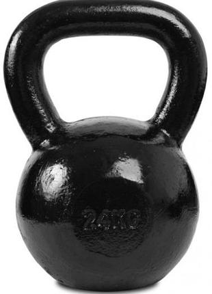Гиря чавунна toorx 24 кг з гумовою підставкою black (kgv-24)