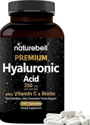 Добавка премиум-класса с гиалуроновой кислотой naturebell premium hyaluronic acid 240 капсул