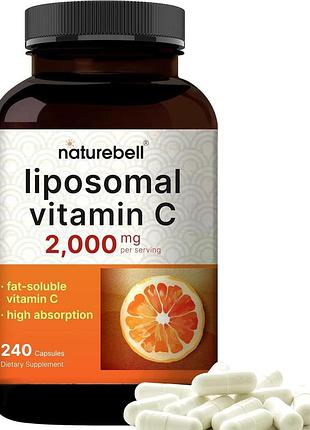 Ліпосомальний вітамін c преміумкласу підтримка імунітету naturebell liposomal vitamin c 2,000mg 240 капсул