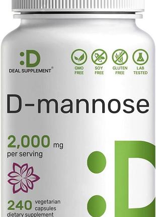 Добавка премиум-класса для здоровья мочевыводящих путей deal supplement d mannose 500mg 240 капсул