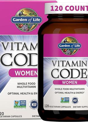 Преміальні органічні жіночі вітаміни garden of life vitamin code womens multi 120 капсул