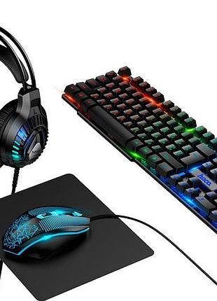 Набор игровой проводной 4 в 1 gaming combo hoco di86, черный