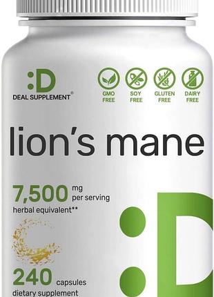 Грибна домішка преміумкласу deal supplement lions mane mushroom 240 капсул