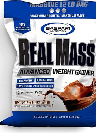 Домішка преміумкласу вдосконалений гейнер для набирання маси gaspari nutrition real mass 4450 г