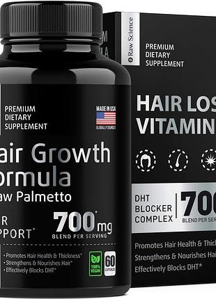 Добавка для роста волос raw science hair growth formula 60 капсул