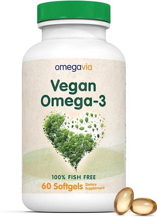 Добавка премиум-класса веганское омега-масло omegavia vegan omega 3 60 капсул