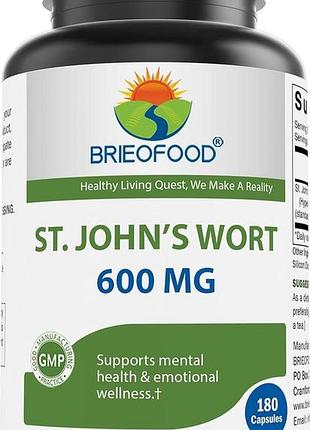 Домішка преміумкласу звіробої brieofood st. john's wort 180 капсул