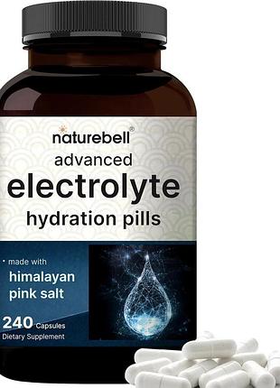Домішка преміумкласу для щоденної гідратації naturebell electrolyte hydration pills 240 капсул