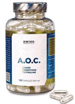 Домішка преміумкласу бустер оксиду азоту swiss pharmaceuticals a.o.c. 180 капсул