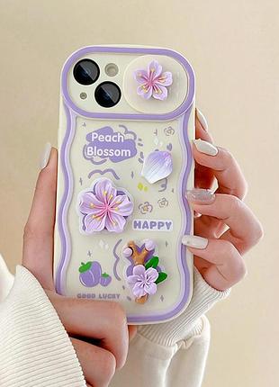Силиконовый чехол для телефона с 3d-цветами, совместимый с iphone 15, 14, 13, 12 pro max, 14, 15 plus, 11