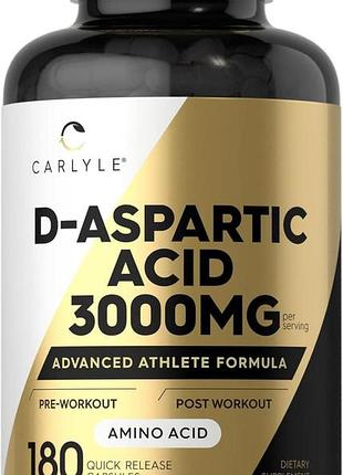 Домішка преміумкласу d-аспарагінова кислота carlyle d aspartic acid 180 капсул