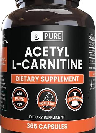Добавка премиум-класса ацетил карнитин pure original ingredients acetyl l-carnitine 365 капсул