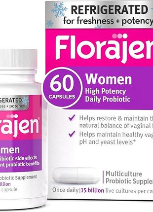 Добавка премиум-класса для здоровья женщин florajen women’s vaginal probiotic 60 капсул