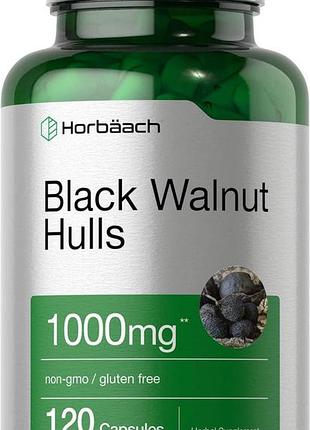 Домішка преміумкласу шкаралупа чорного волоського горіха horbäach black walnut hulls 120 капсул