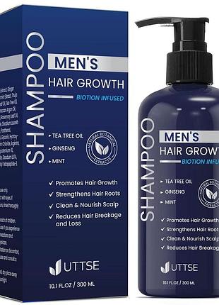 Натуральный шампунь для роста волос uttse biotin hair growth shampoo for men 300 мл