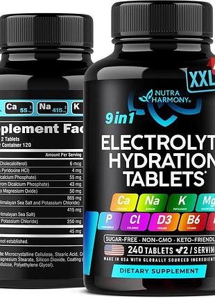 Домішка преміумкласу електролітні таблетки nutra harmony electrolytes 240 таблеток