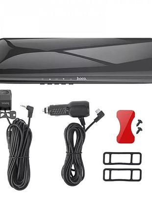Відеореєстратор hoco dv4 dual channel (2 камери). дзеркало відеореєстратор 2