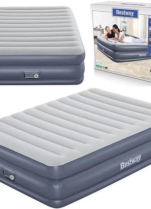 Надувная двухспальная кровать 152*203*51см со встроенным насосом bestway 67925