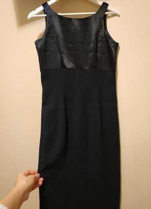 Класичне плаття - футляр / міді / колір нічного неба3 фото