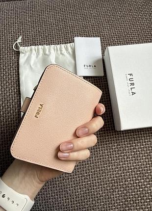 Гаманець furla персиково-рожевий з паспортом