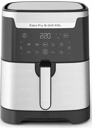Мультипечь tefal ey801d15 easyfry&grill xxl, 1830вт, чаша-6.5л, сенсорное управл., 8 програм, пластик, серо-черный