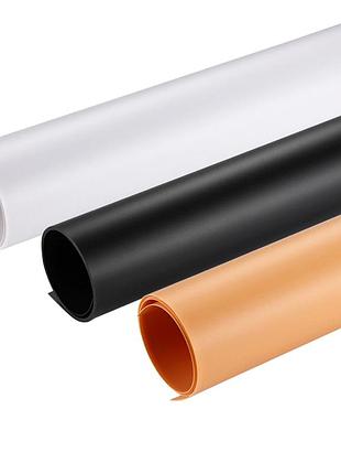 Фотофон пвх набір 120x60см білий чорний жовтий puluz pkt5200