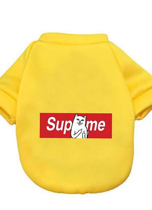 Худи для котов и кошек pet style "supreme" желтое s