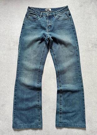 Жіночі джинси з сердечками фларед flared bootcut y2k hearts