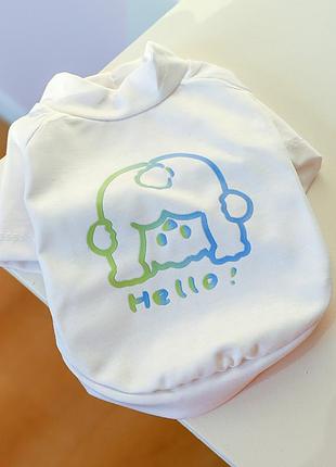 Футболка для котов и кошек что светится в темноте pet style "hello" белая xl