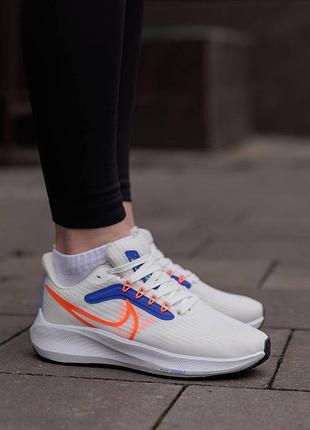 Женские кроссовки nike air zoom pegasus 39 white blue orange