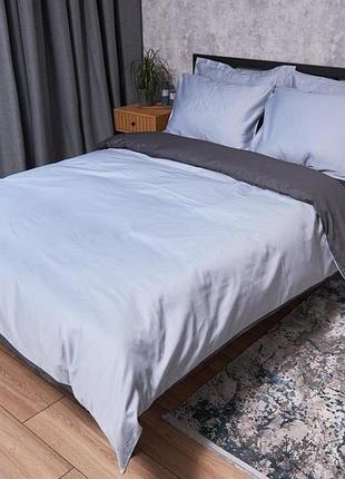 Комплект постільної білизни moon&star satin premium skyline gray полуторний 143х210 наволочки 2х50х70
