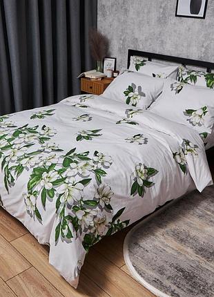 Комплект постільної білизни moon&star бязь gold люкс wisteria white двоспальний 175х210 наволочки 4х70х70