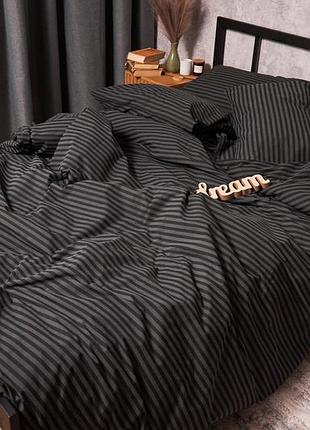 Комплект постельного белья moon&star семейный 160х220х2 наволочки 4х50х70 gray stripe бязь gold люкс