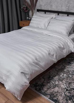 Комплект постільної білизни moon&star satin premium royal white полуторний євро 160х220 наволочки 4х50х70